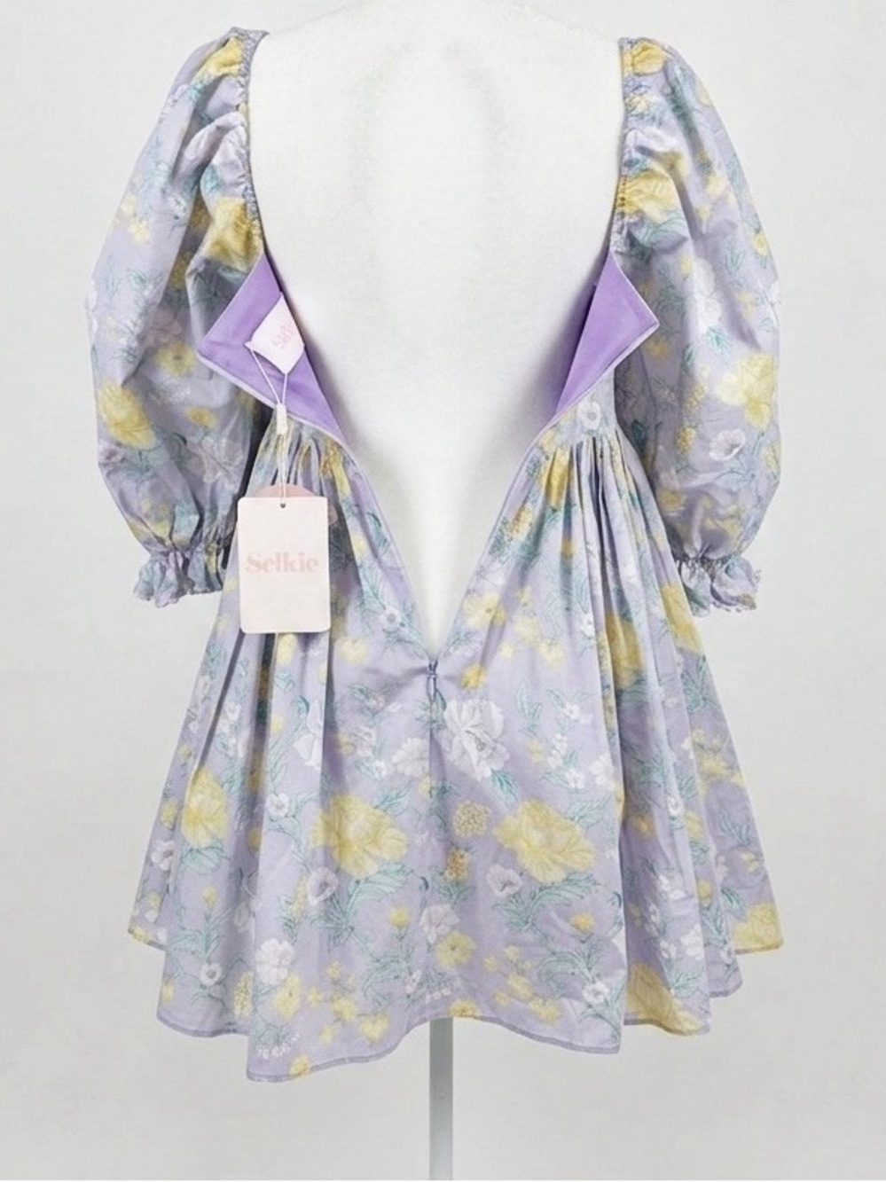 Selkie The Puff Dress With Lace Claudia Print Size 6 - Picture 5 of 12